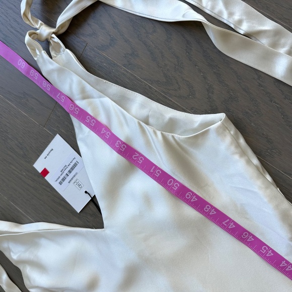 Reformation Pernille Ivory Silk Dress White Wedding Tie Sleeve Medium - with tag - Picture 12 of 12